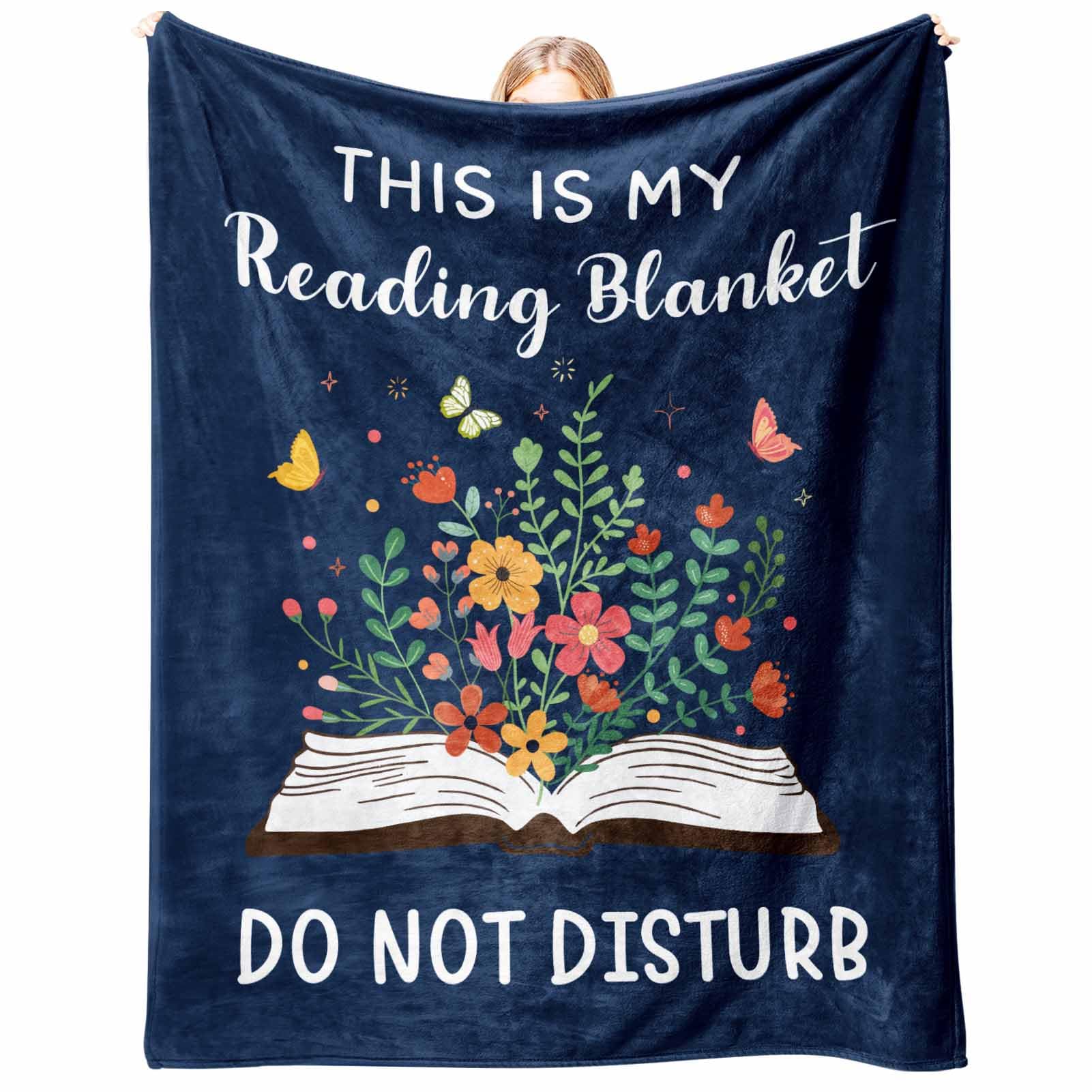 Glydein book lovers gift blanket purple, cozy reading companion for evenings.