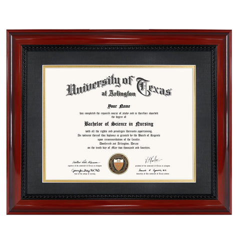 GMFrames diploma frame 8.5x11 with mat in cherry finish