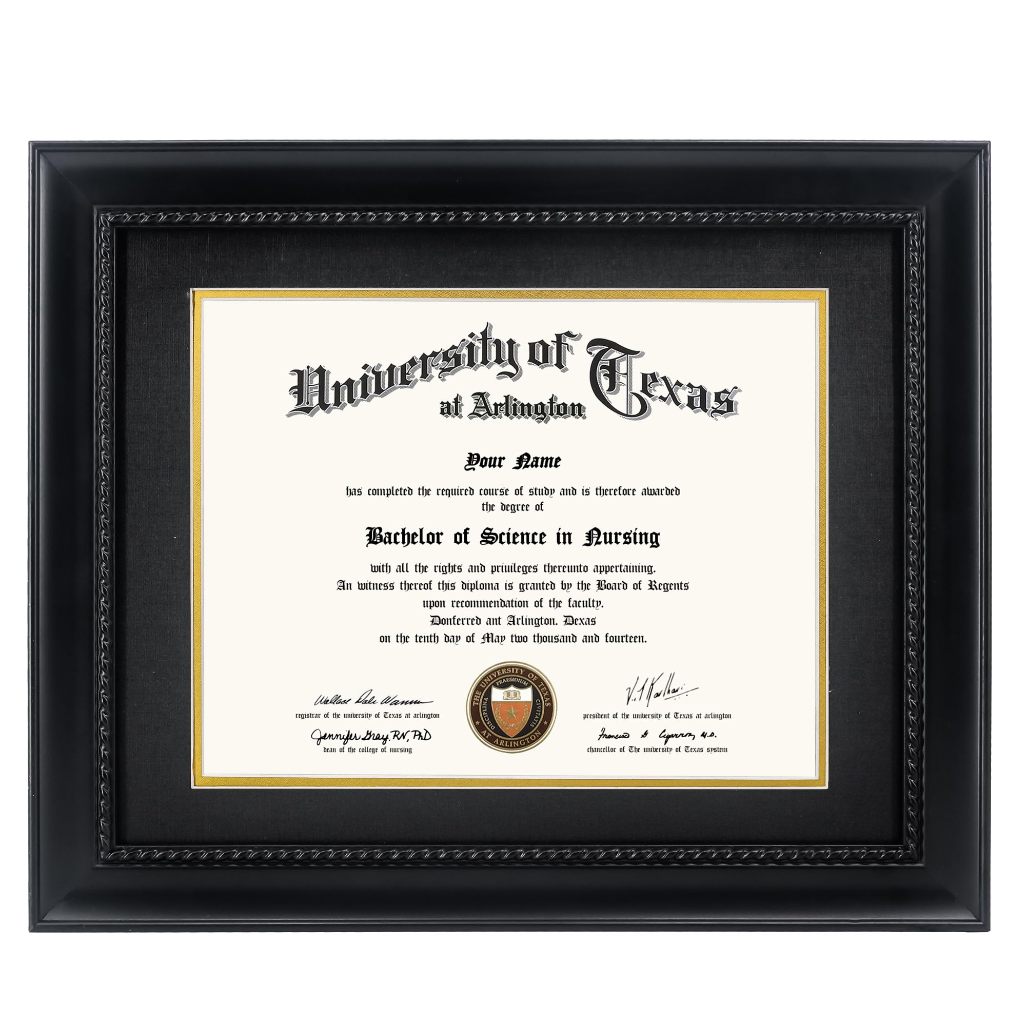 GMFrames diploma frame with rope-detail in black wood, ideal for certificates.
