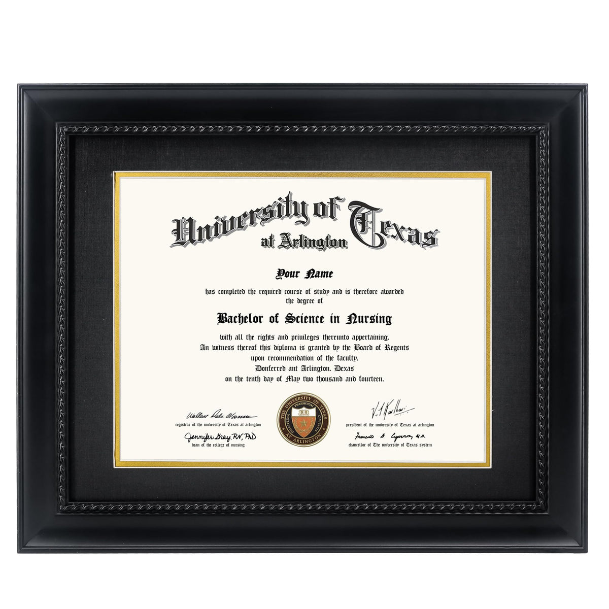 GMFrames diploma frame with rope-detail in black wood, ideal for certificates.