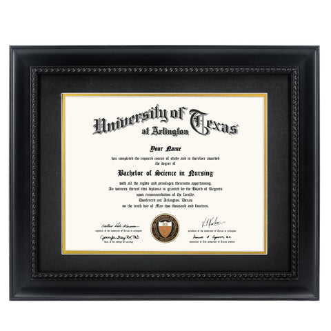 GMFrames diploma frame with rope-detail in black wood, ideal for certificates.