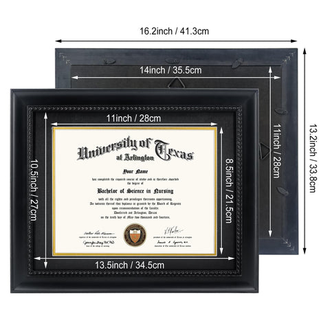 GMFrames solid wood frame in black lacquer with intricate rope detail.