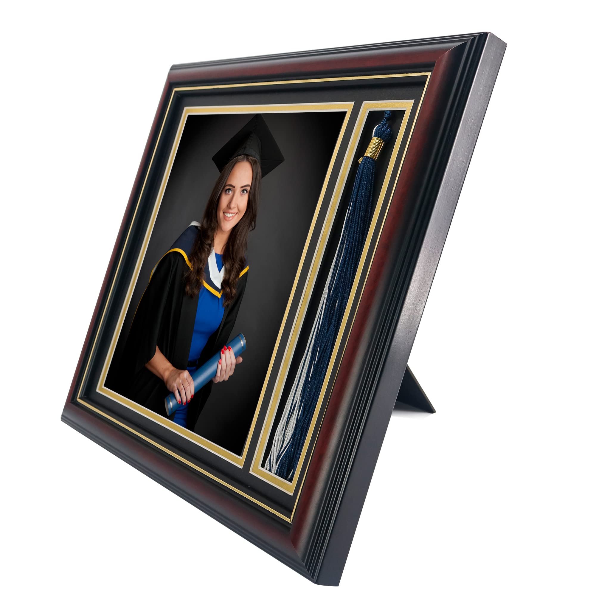 GMFrames solid wood frame with real glass protects memories with a premium mahogany look.