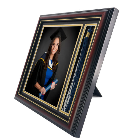 GMFrames solid wood frame with real glass protects memories with a premium mahogany look.