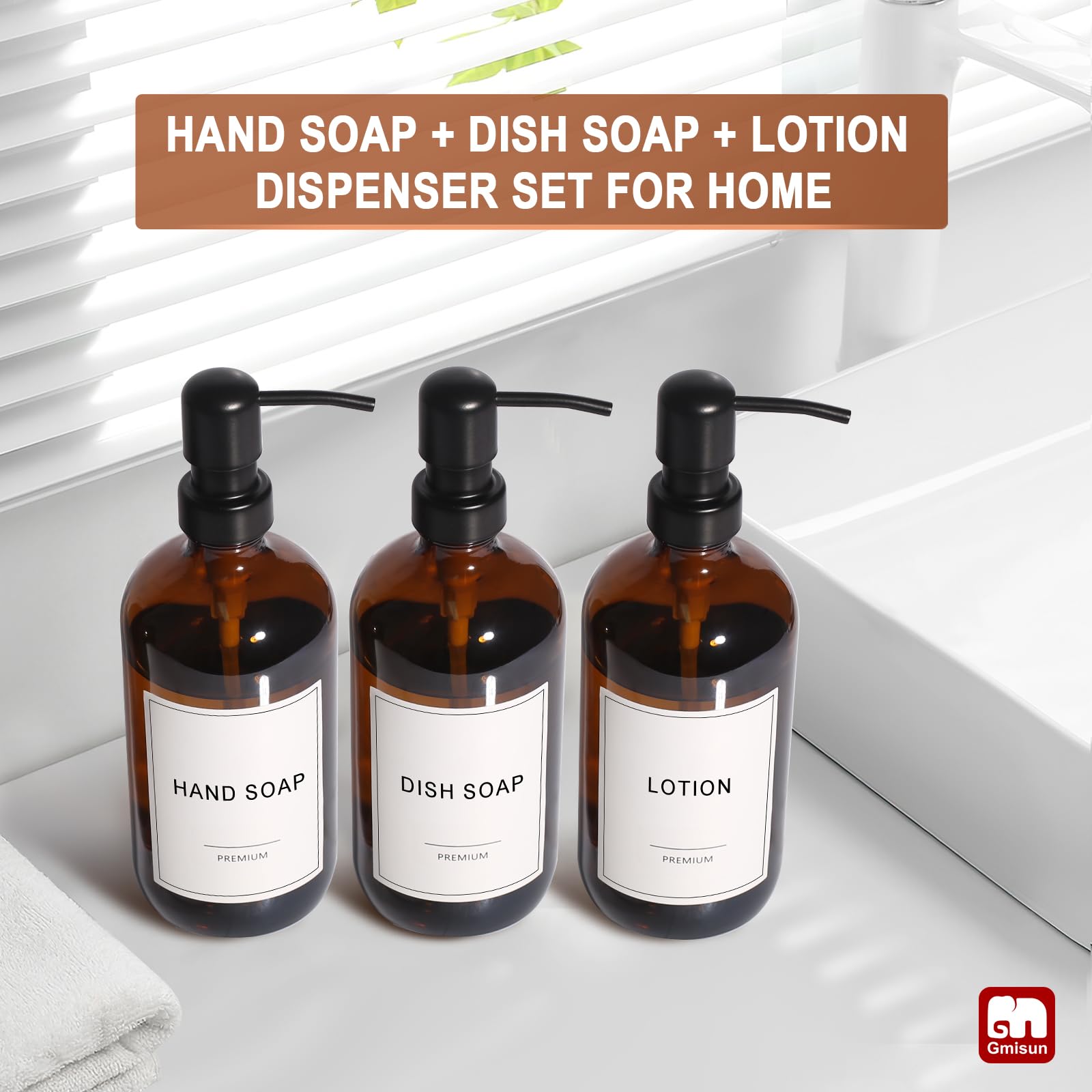 GMISUN amber glass bathroom decor idea with classic styling