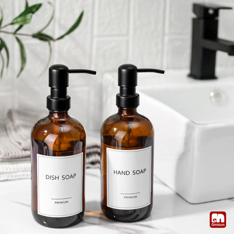 GMISUN thick amber glass emphasizes durability for daily hand or dish soap