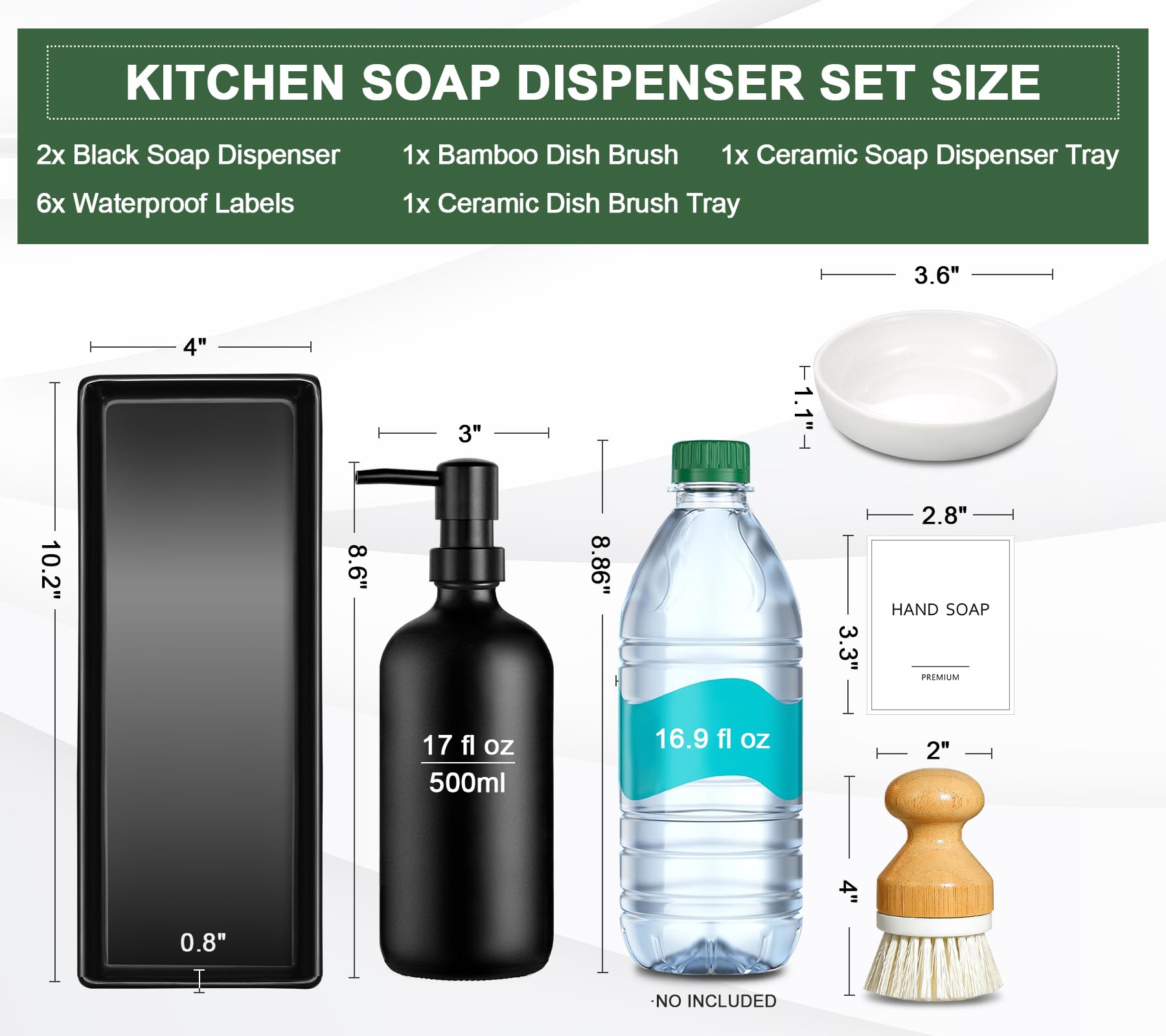 GMISUN matte black ceramic tray supports the bottle while keeping the area dry