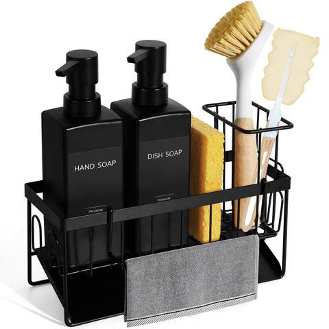 GMISUN dish-dispenser square matte black setup for tidy counters and easy soap access.
