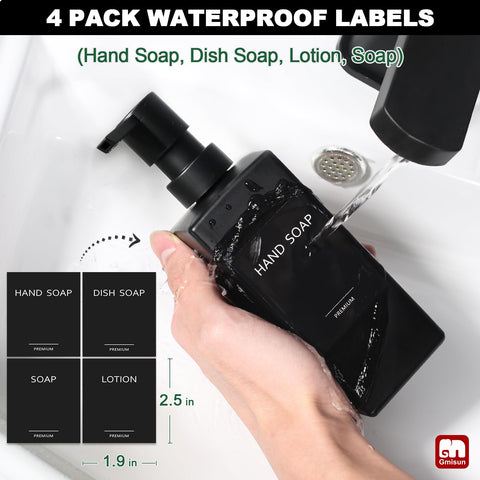 GMISUN label stickers help distinguish hand soap, dish soap, and lotion.