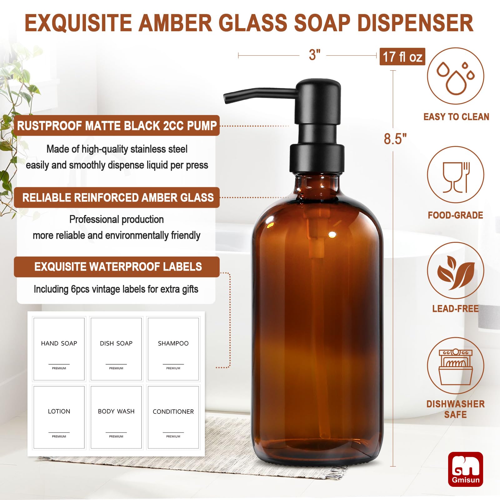GMISUN stainless steel pump provides smooth, leak-free dispensing