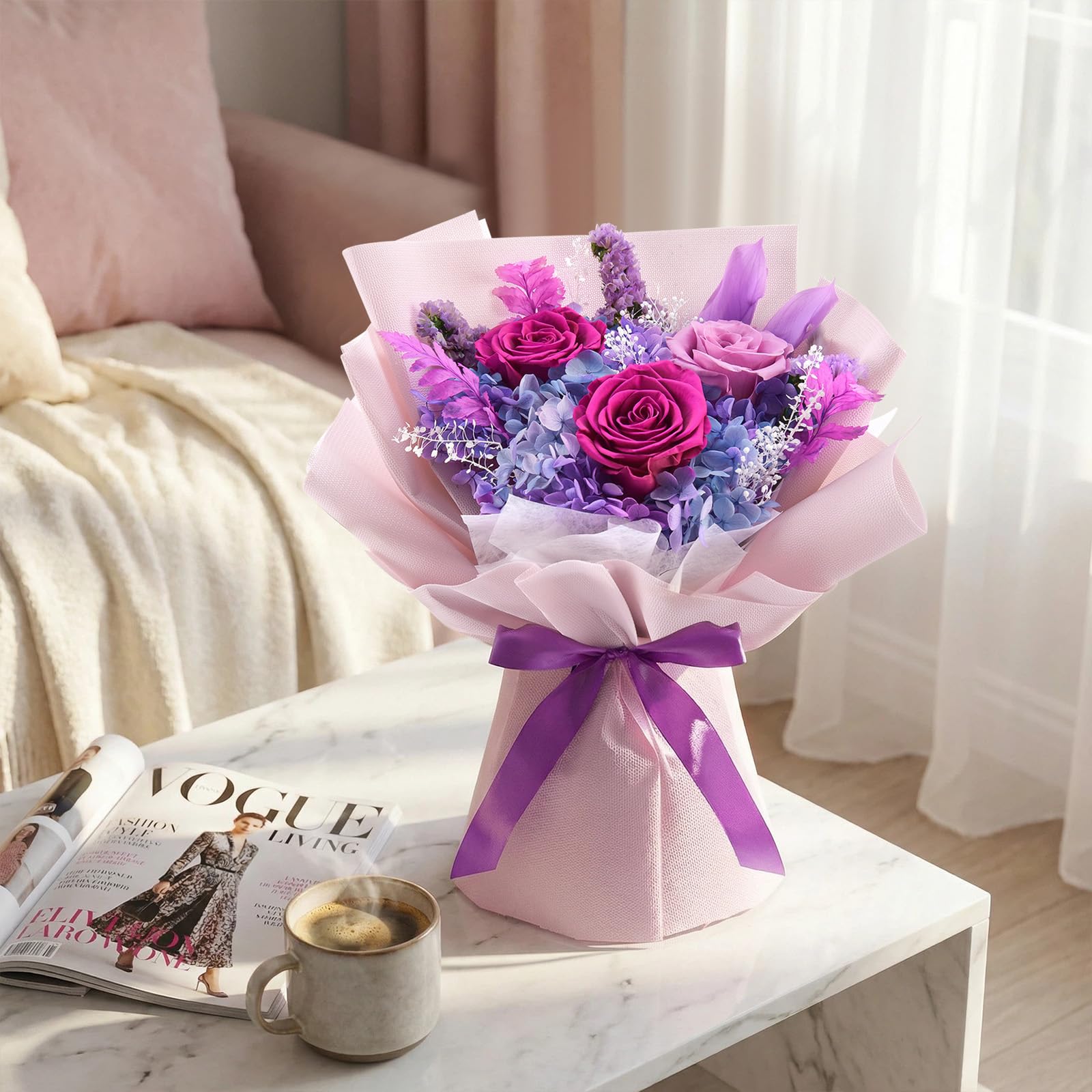 Gnifot secure packaging ensures preserved roses arrive pristine.
