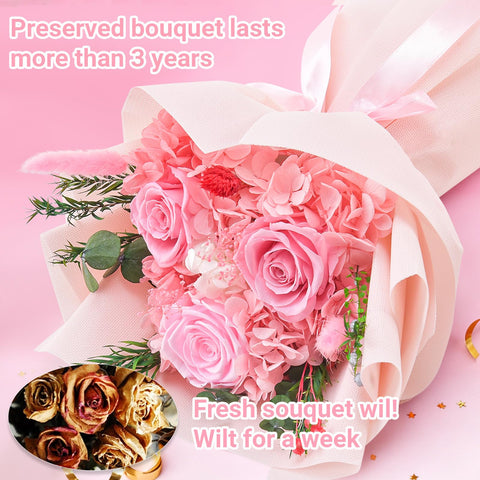 Gnifot bouquet size around thirteen by nine inches for table centerpiece