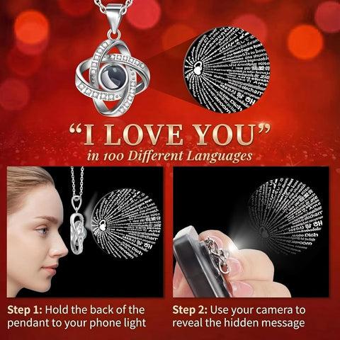 Gnifot i love you 100 languages necklace, a romantic keepsake celebrating timeless affection