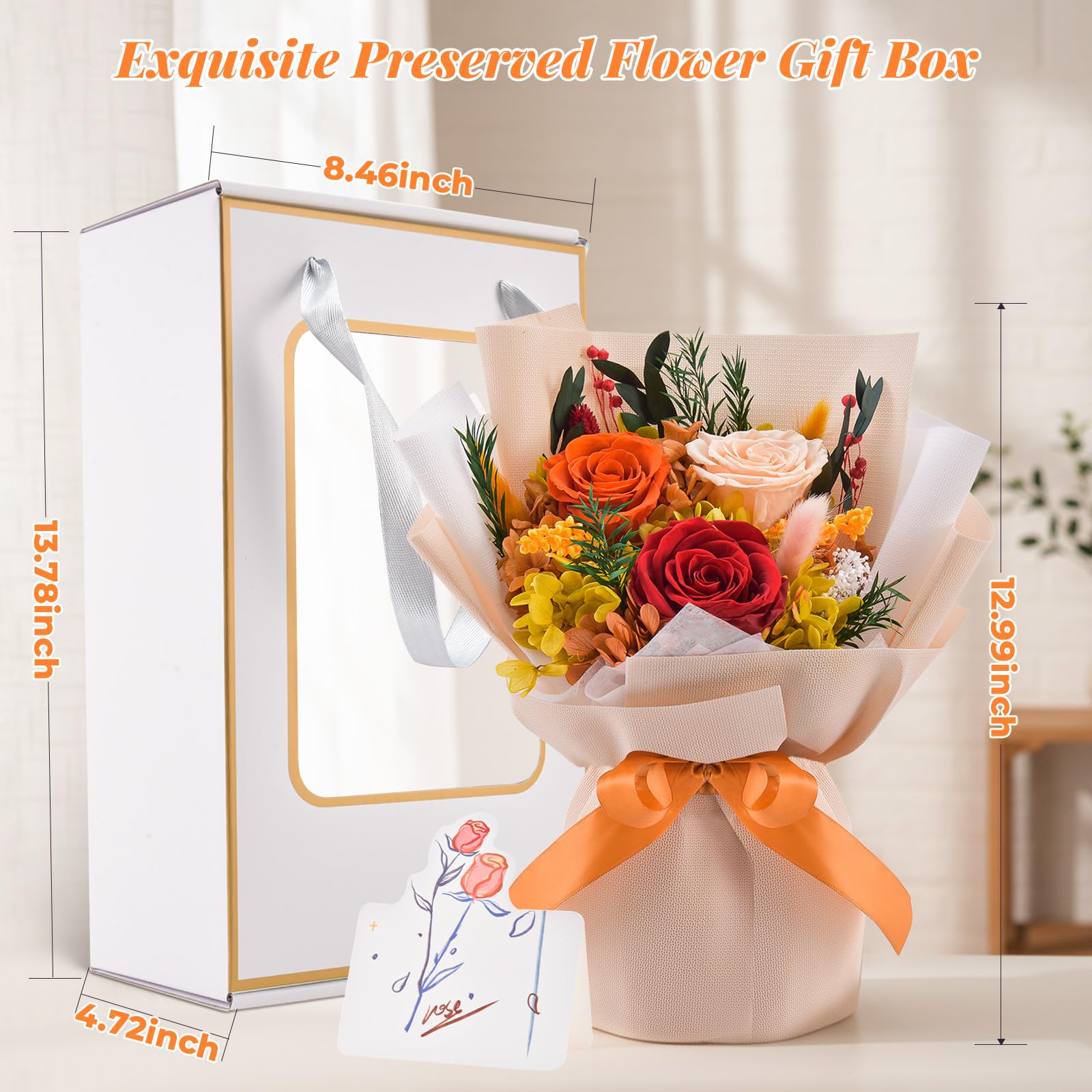 Gnifot preserved flowers bouquet kid-friendly, non-toxic decor for homes.
