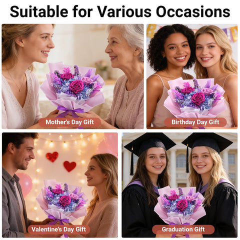 Gnifot bouquet measures 13x9 inches, making a bold table centerpiece.