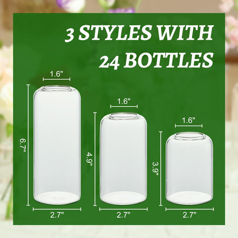 GNILLKO Glass Bud Vases showing varied heights for dynamic displays