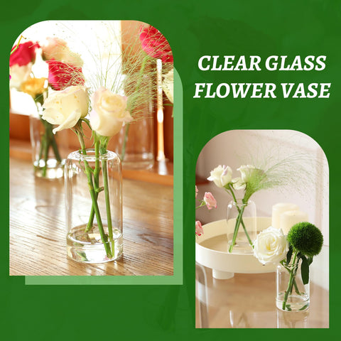 GNILLKO Glass Bud Vases clear borosilicate glass emphasizes crystal clarity