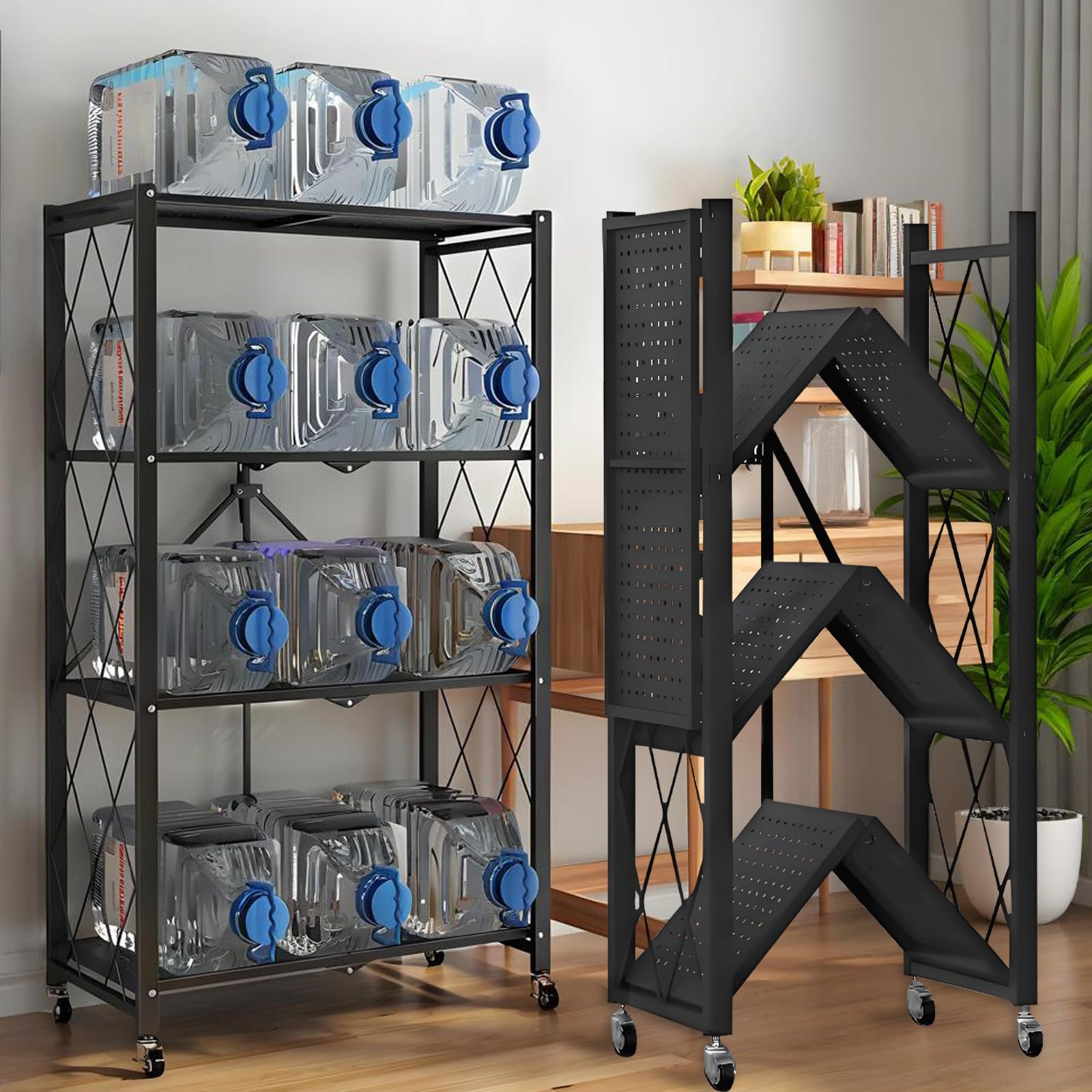 GOARLPEY bakers rack foldable frame for versatile kitchen and garage storage