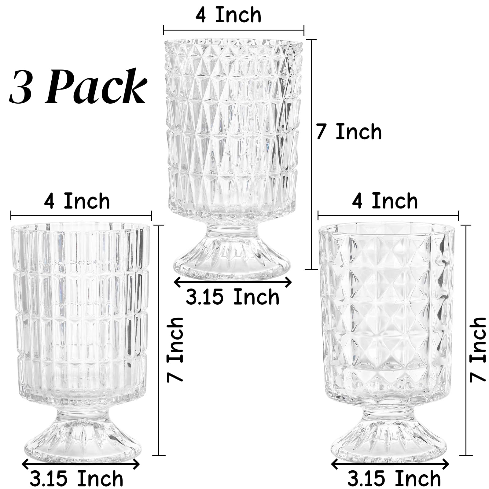 Goaste embossed vase 7-inch side pattern adds textured visual interest.