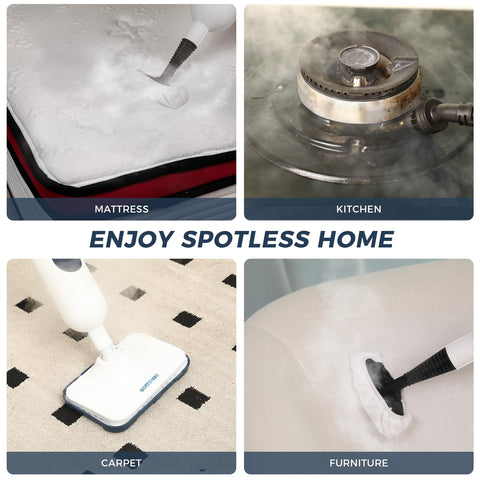 GOATCLEAN 22.9ft cord enables multi-room steam cleaning without frequent unplugging.