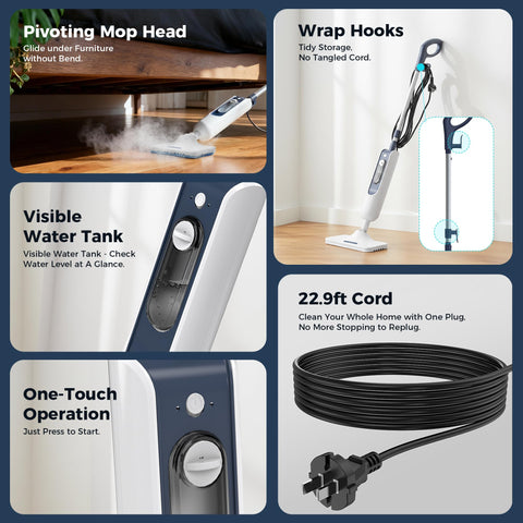 GOATCLEAN detachable handheld steamer for closets, car interiors, and upholstery.
