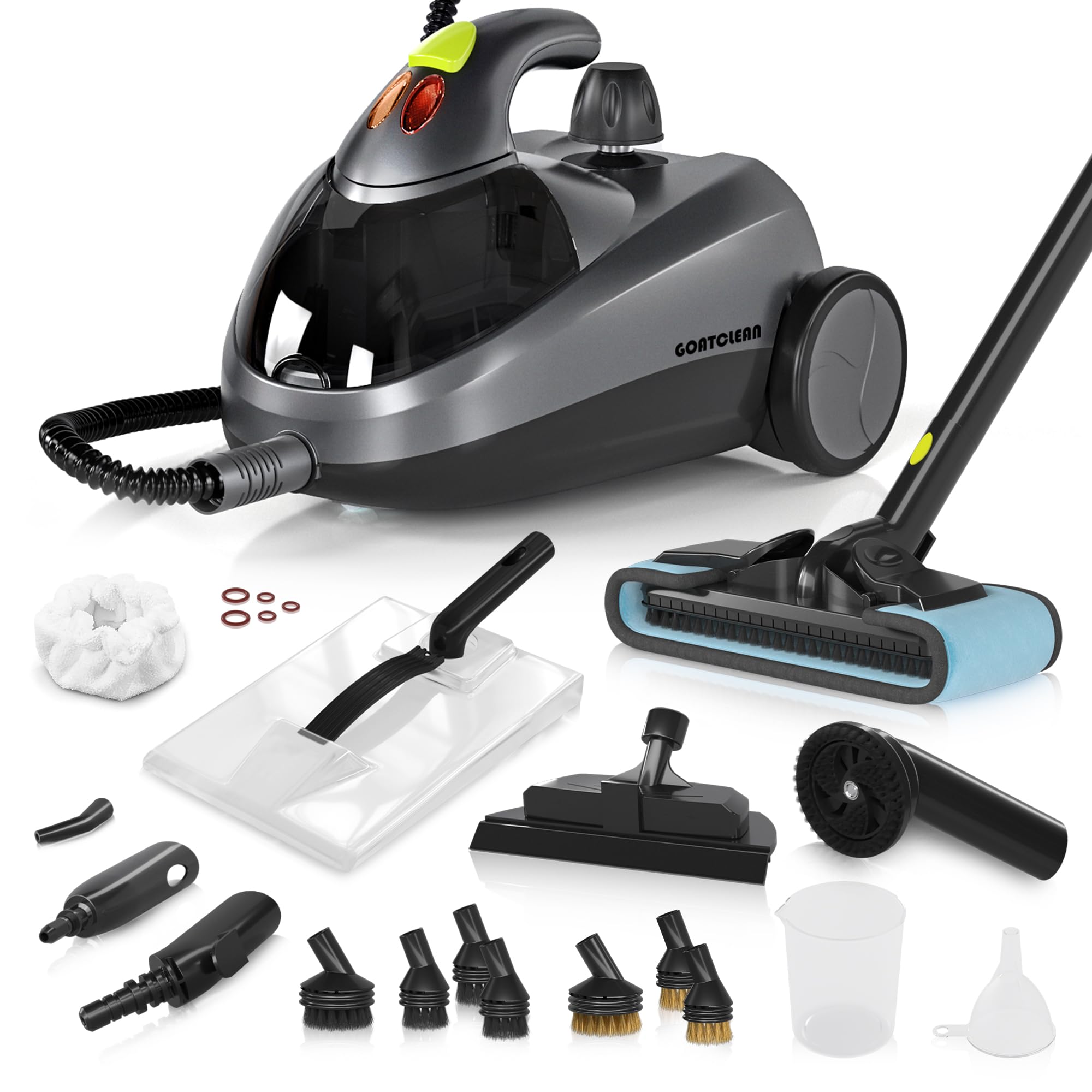 GOATCLEAN heavy-duty steam cleaner front view, professional cleaning power for home use.