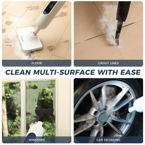 GOATCLEAN lightweight mop with 120-degree swivel head for easy reach.