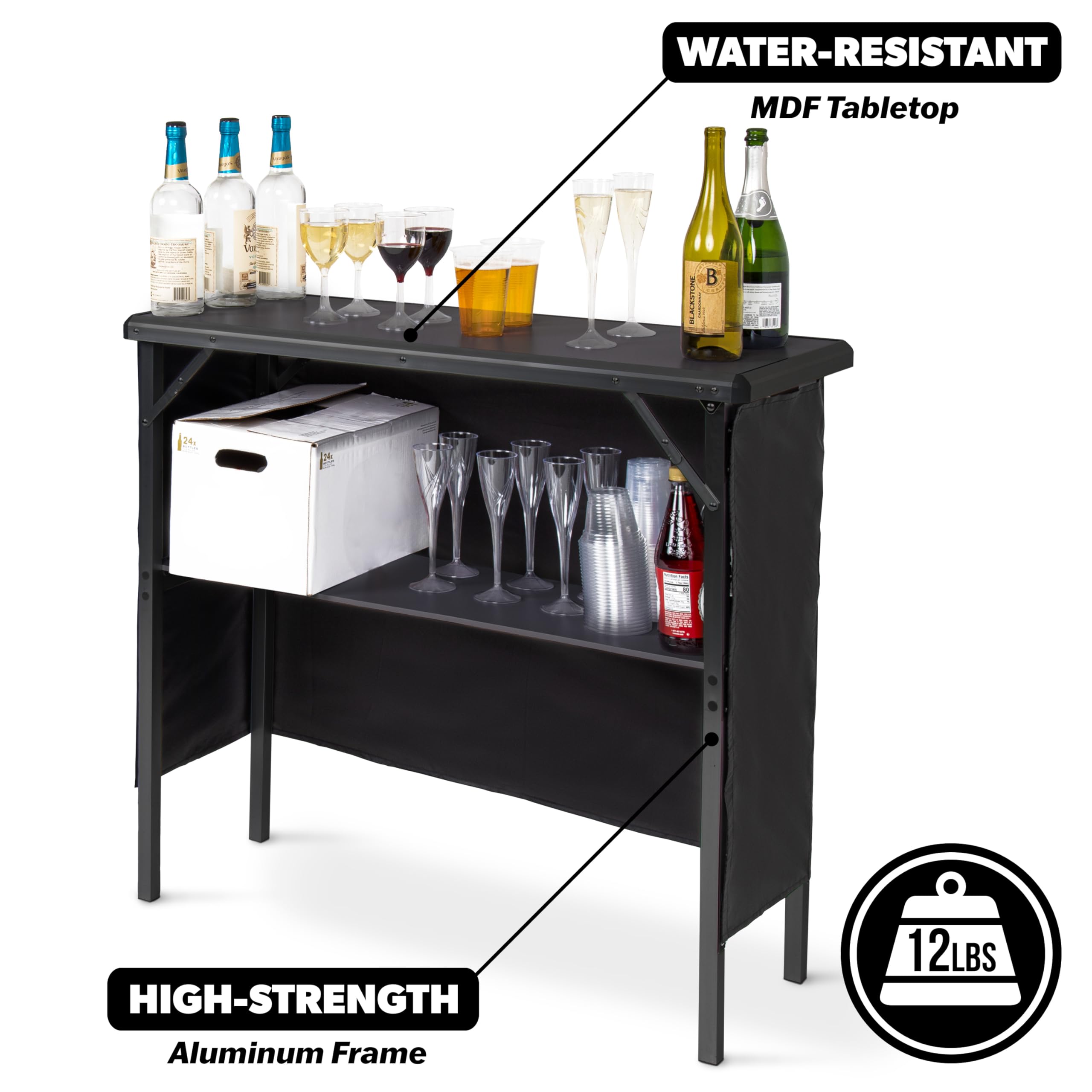 GoBar all-black skirt enhances a polished look at any venue