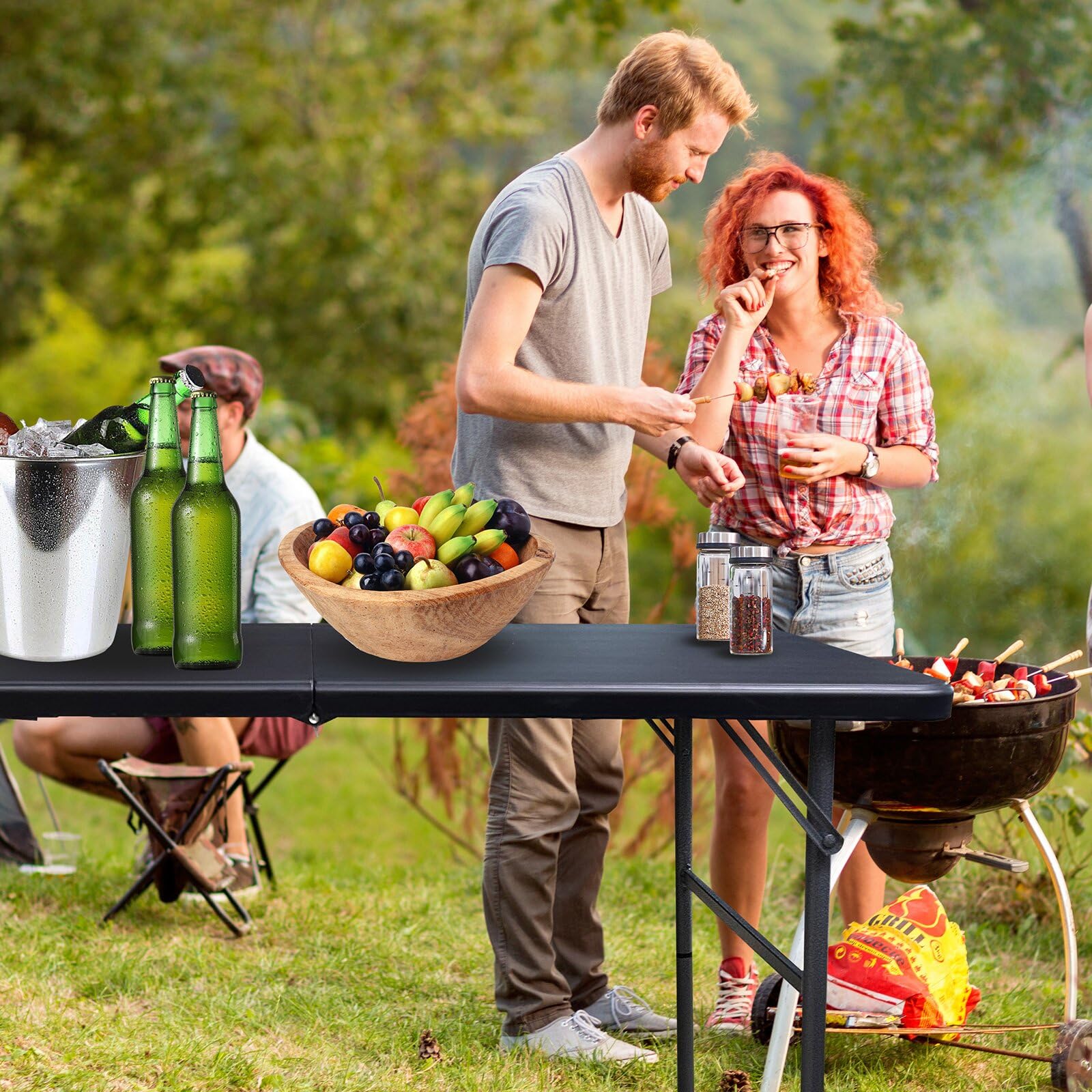 Gocamptoo folding table with handle enables effortless portability