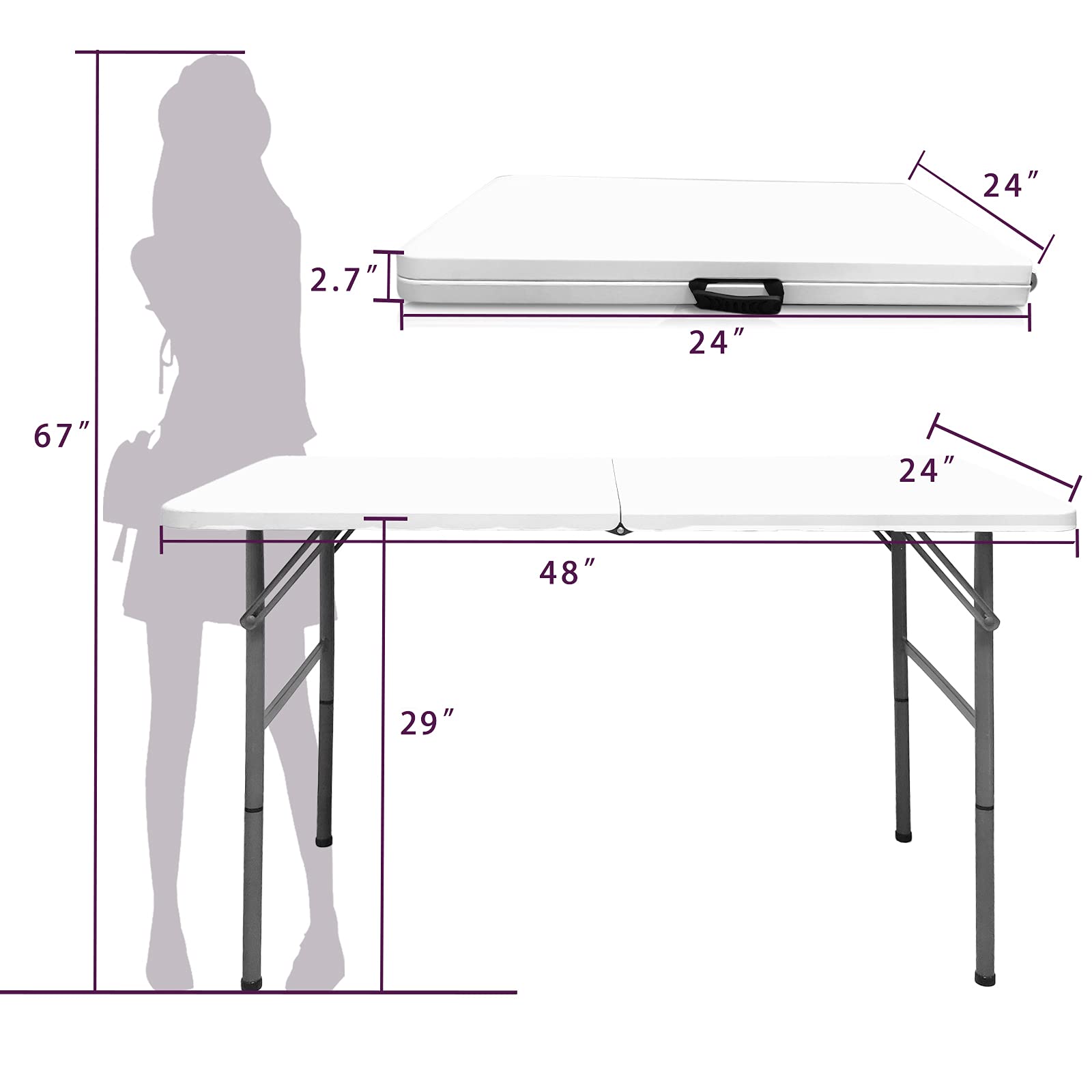 Gocamptoo table with handle enables easy transport for outdoor events.