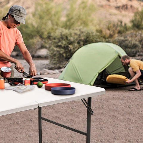 Gocamptoo table lock keeps it securely folded for storage.