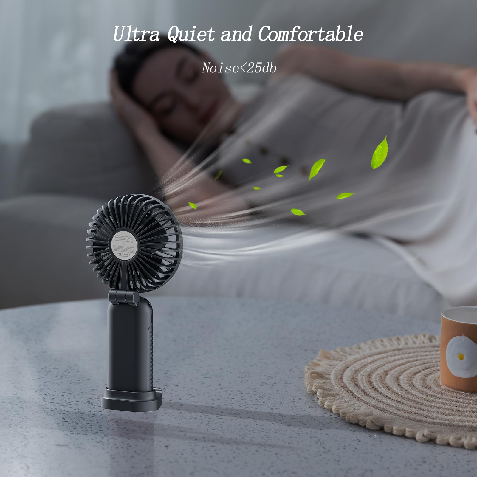 Multi-use GOCKERA fan for desk, neck, or handheld use
