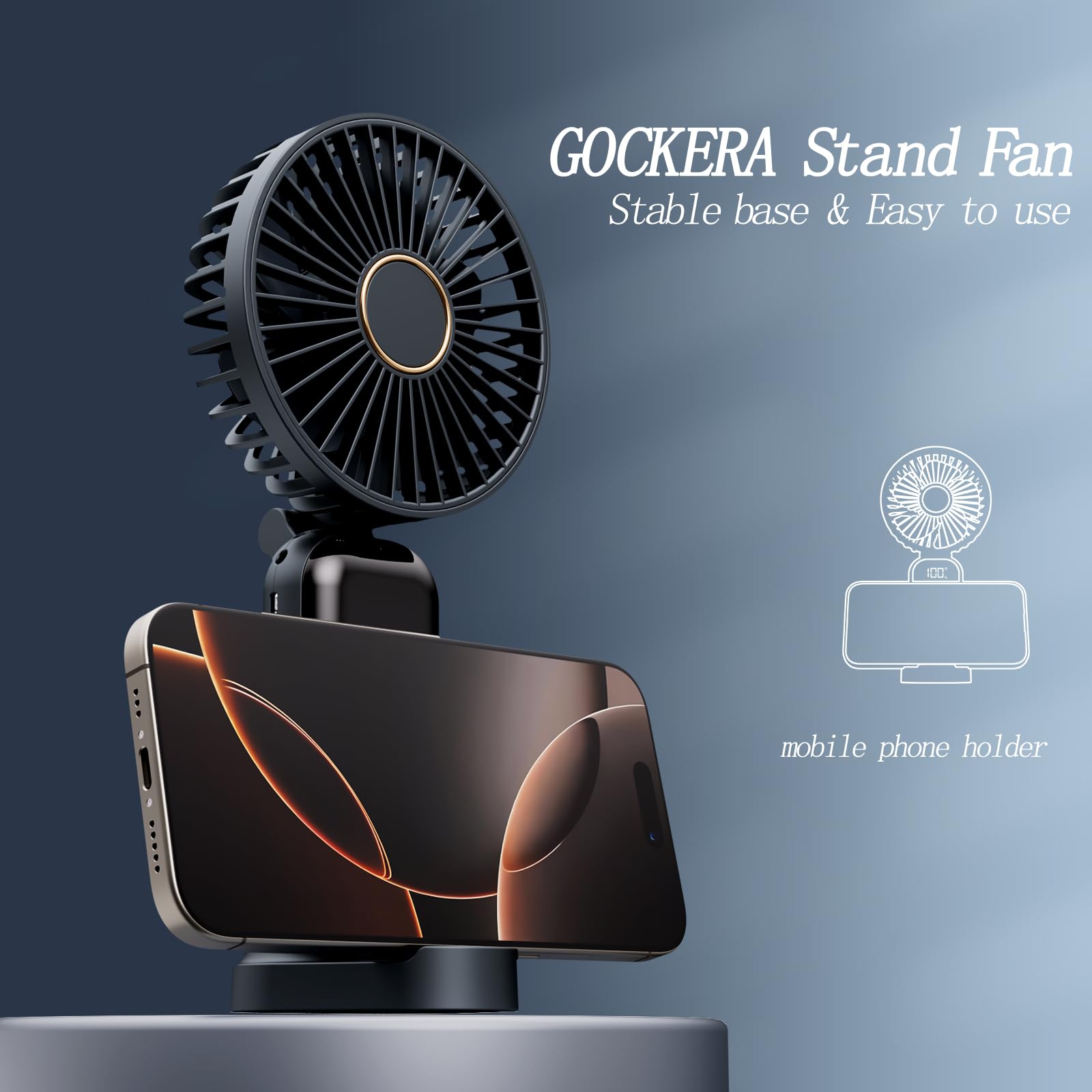 Ultra-quiet GOCKERA fan suitable for work or sleep