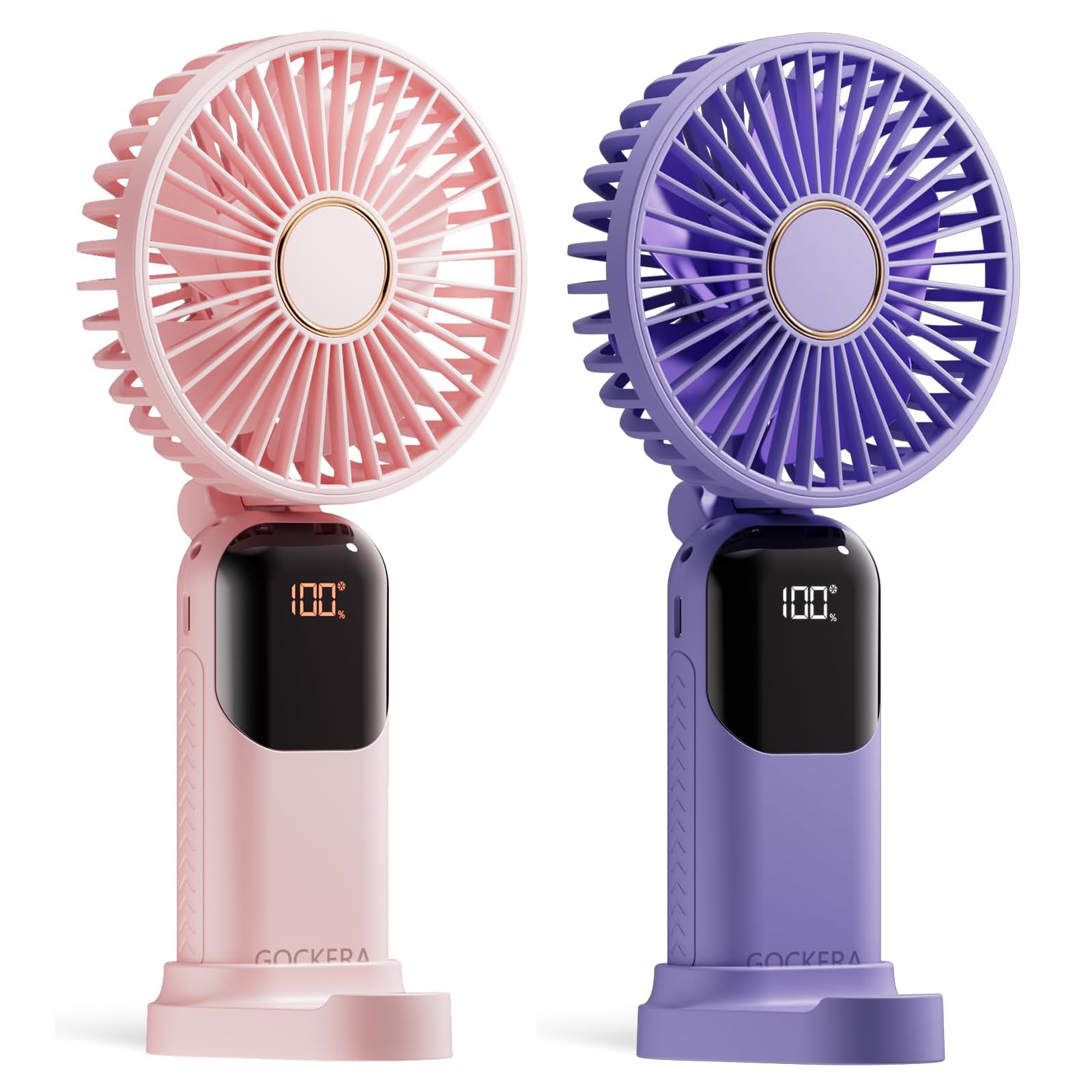 GOCKERA portable fan with 4200mAh battery and foldable base for versatile cooling
