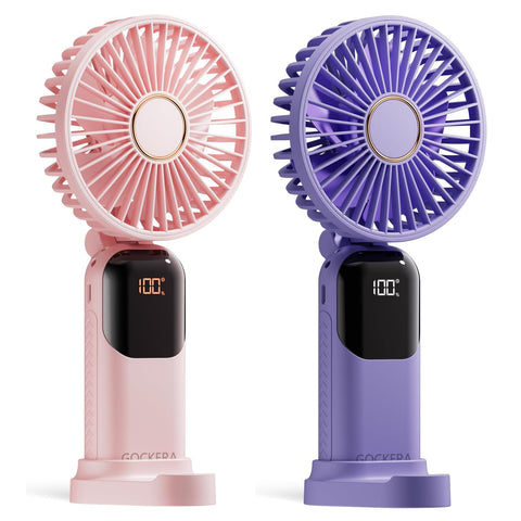 GOCKERA portable fan with 4200mAh battery and foldable base for versatile cooling