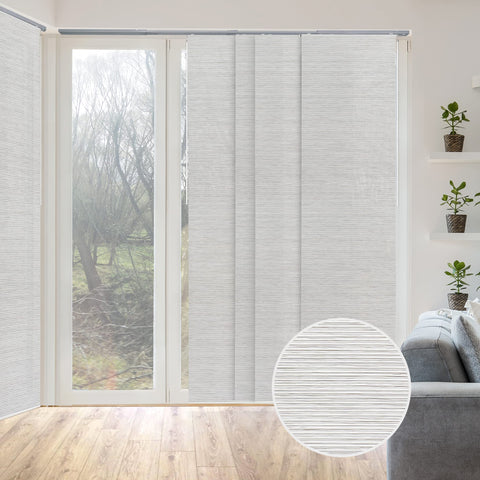 GoDear Design adjustable vertical blinds track demonstrates flexible width control for wide openings.