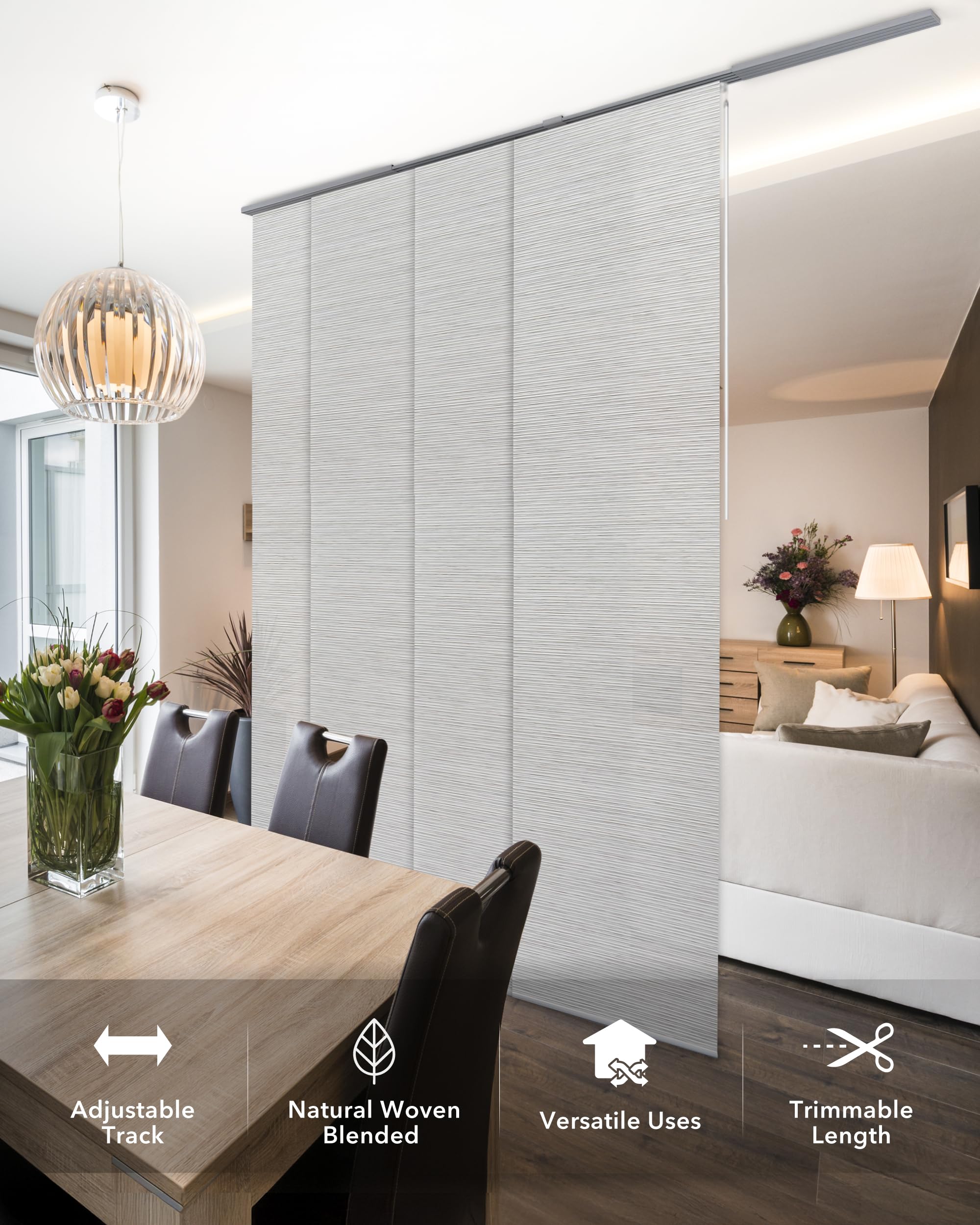 GoDear Design panel-track blinds attachment shows durable panel connections for a clean look.