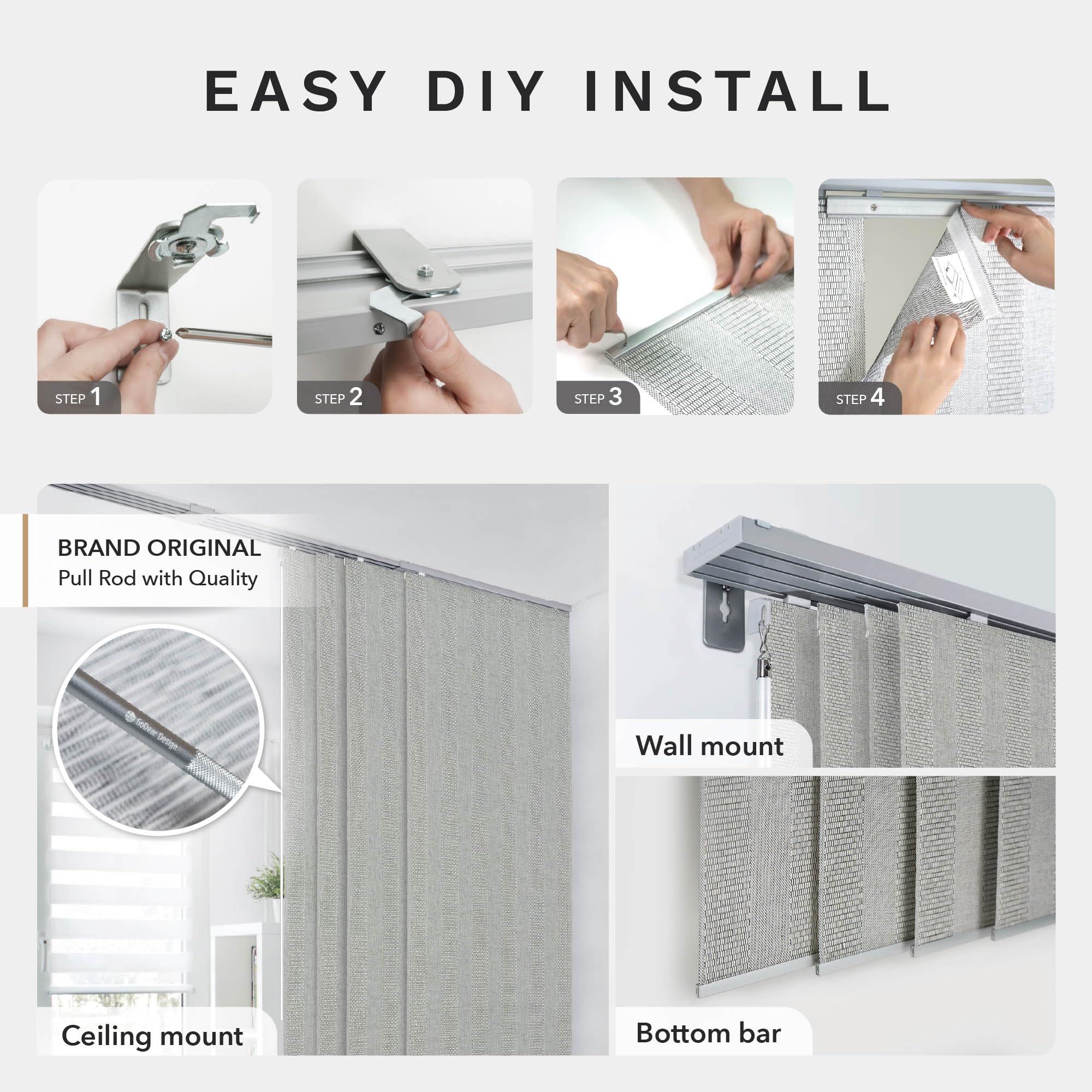 GoDear Design white backside panel conveys backside color for aesthetic versatility.