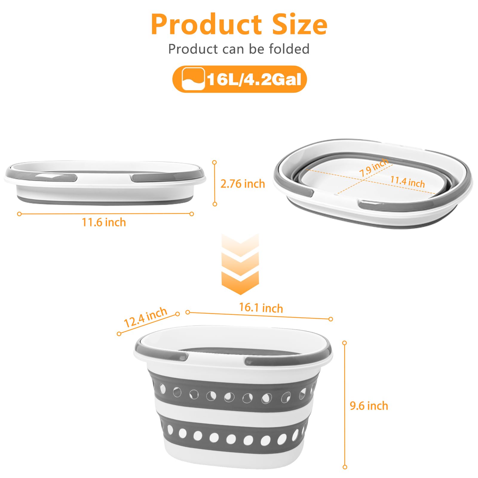 Goderewild collapsible laundry basket open, enables easy loading and quick sorting.