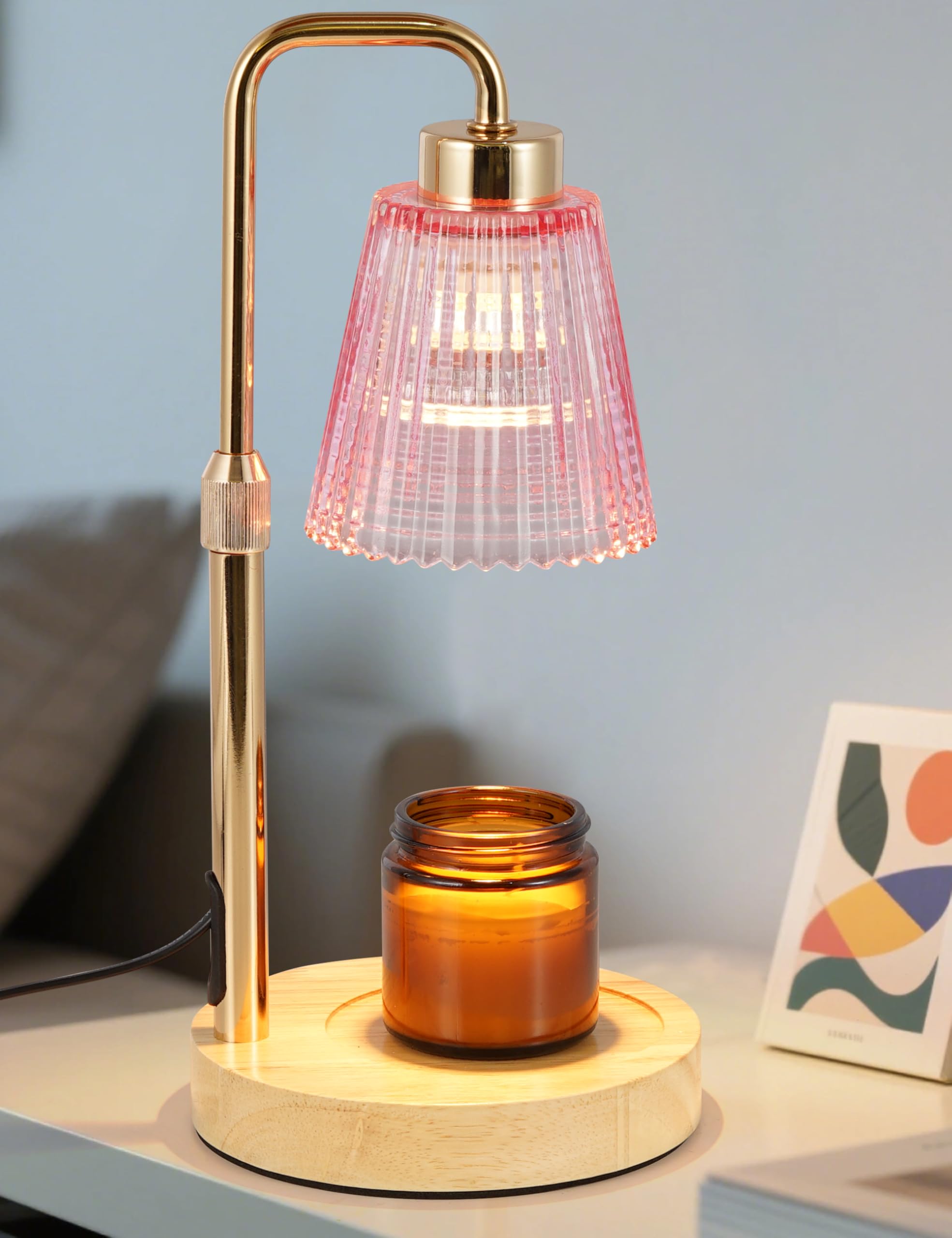 GODONLIF candle warmer lamp closeup showing timer and glow for cozy scents