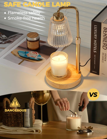 GODONLIF Candle Warmer Lamp dimmable knob in action for cozy evenings