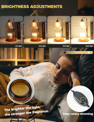 GODONLIF Candle Warmer Lamp dimmer control enables personalized mood lighting