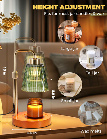 GODONLIF candle warmer lamp height adjustable to fit jar candles