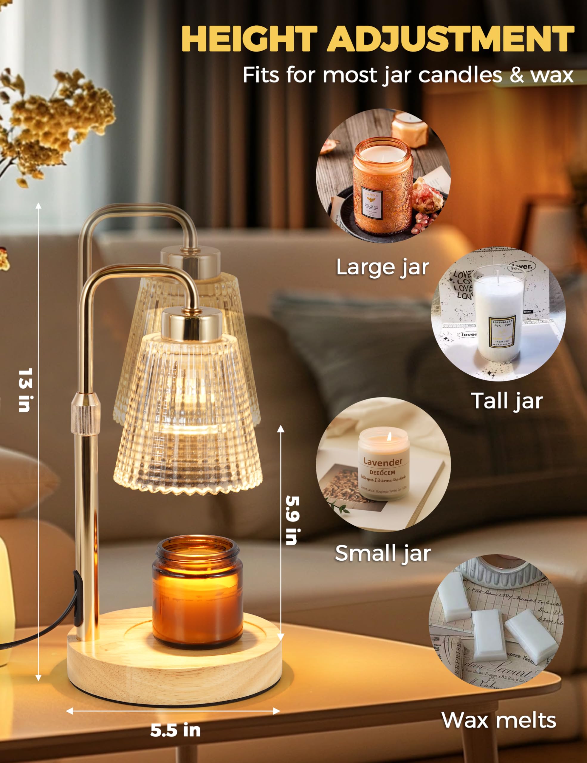 GODONLIF Candle Warmer Lamp in living room setup enhances decor and warmth