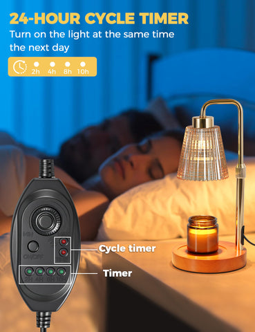 GODONLIF Candle Warmer Lamp timer function supports consistent fragrance without flames
