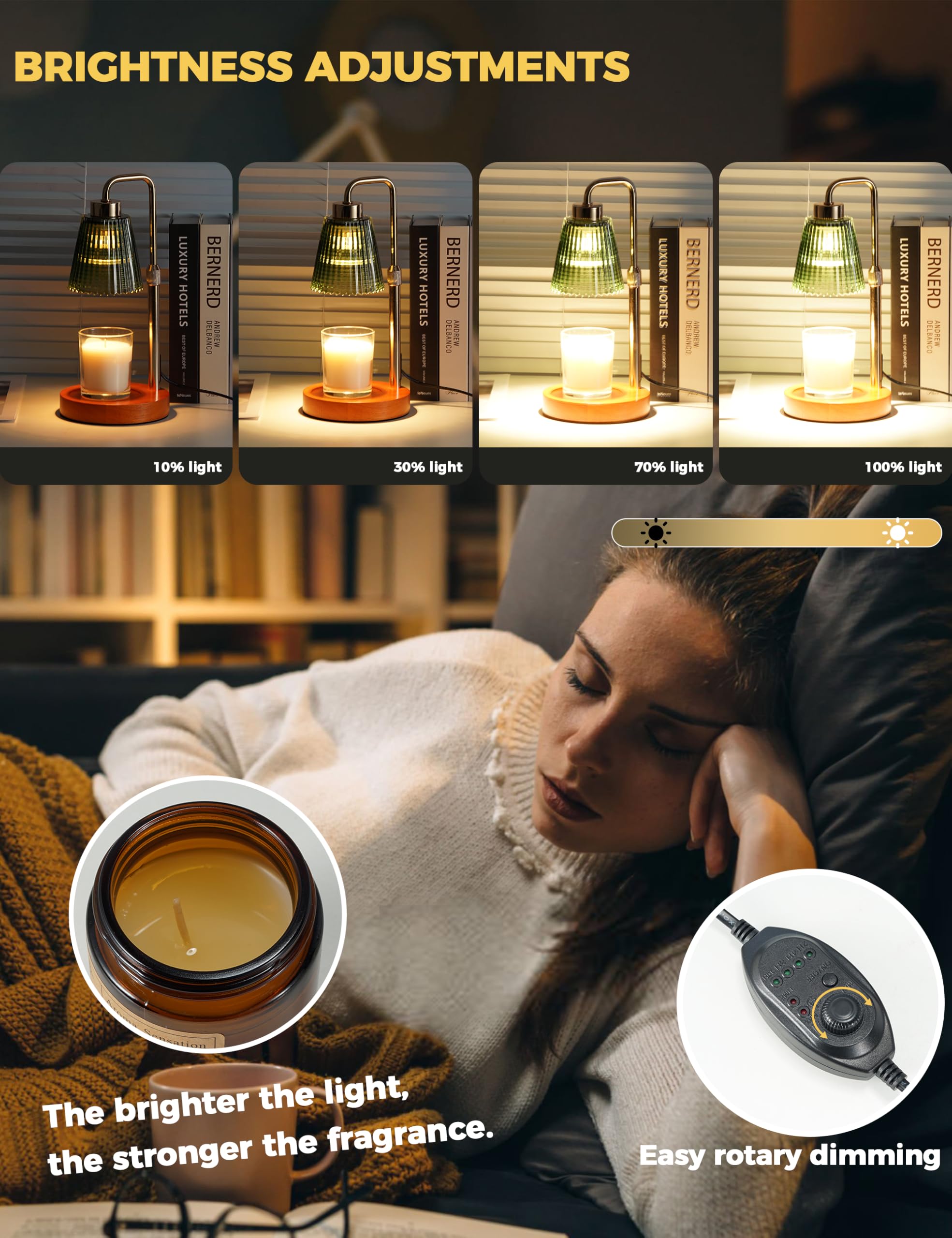 GODONLIF candle warmer lamp with timer function for scheduled melts