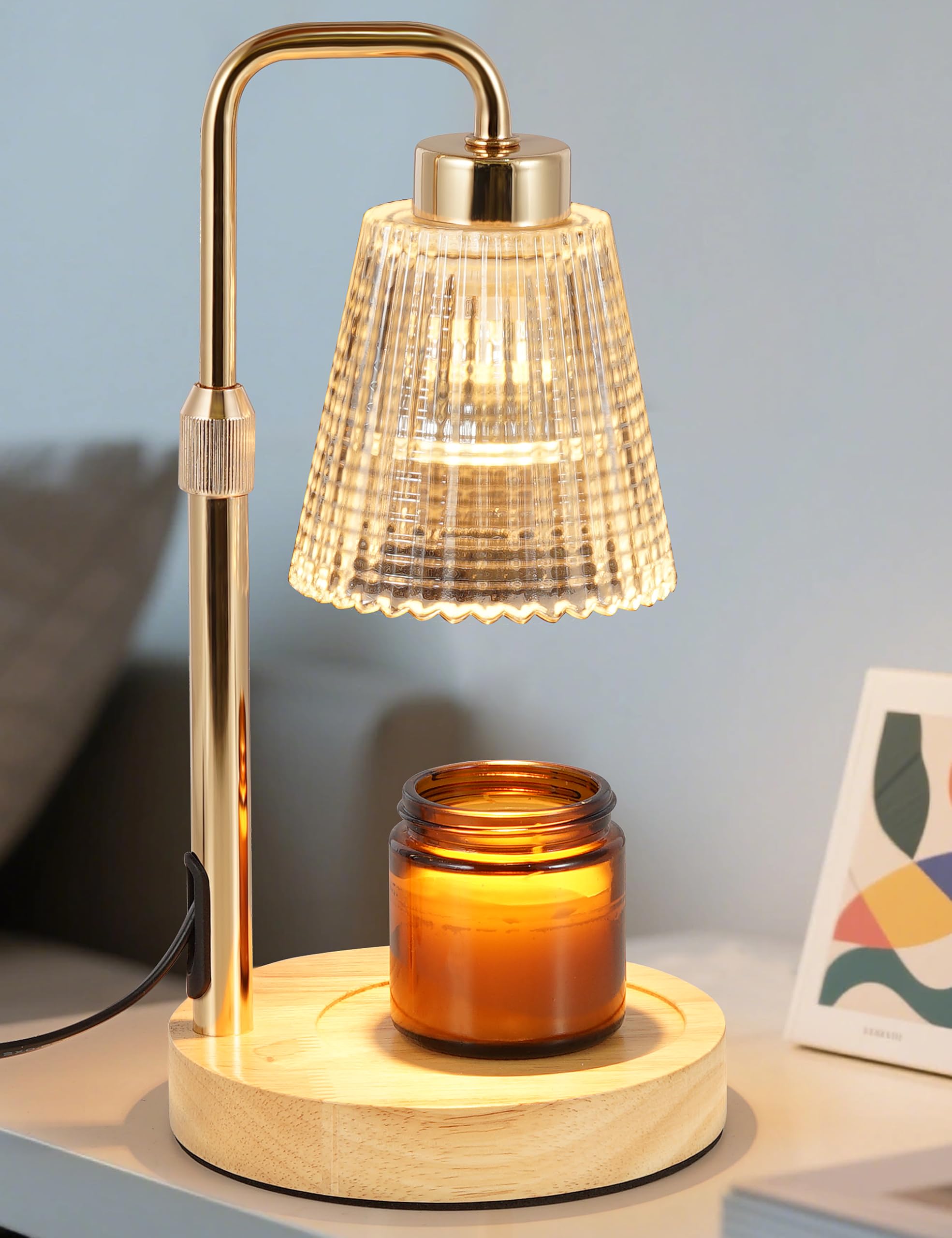 GODONLIF Candle Warmer Lamp top view showing dimmable control for ambiance