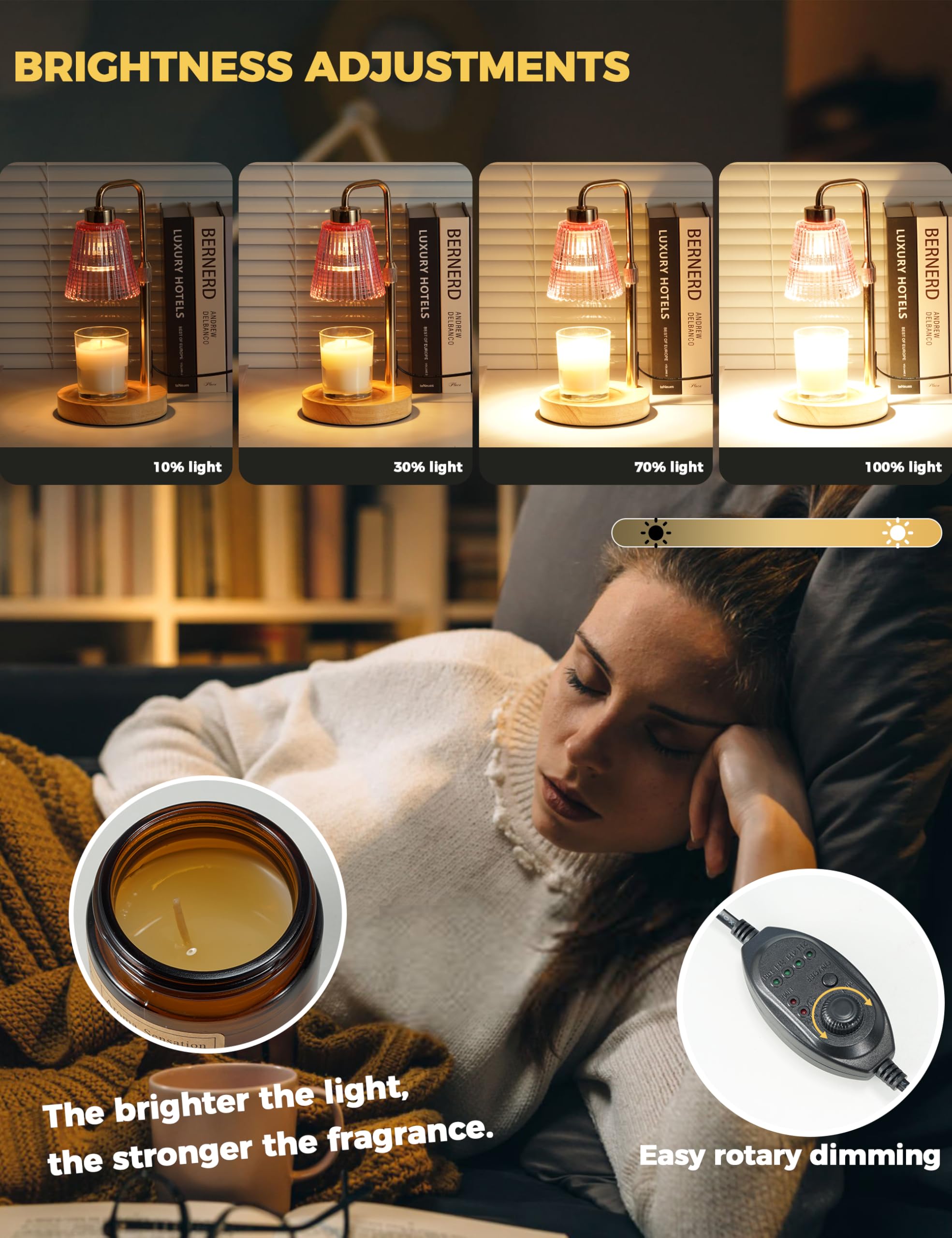 GODONLIF candle warmer lamp with two bulbs enhances room ambiance