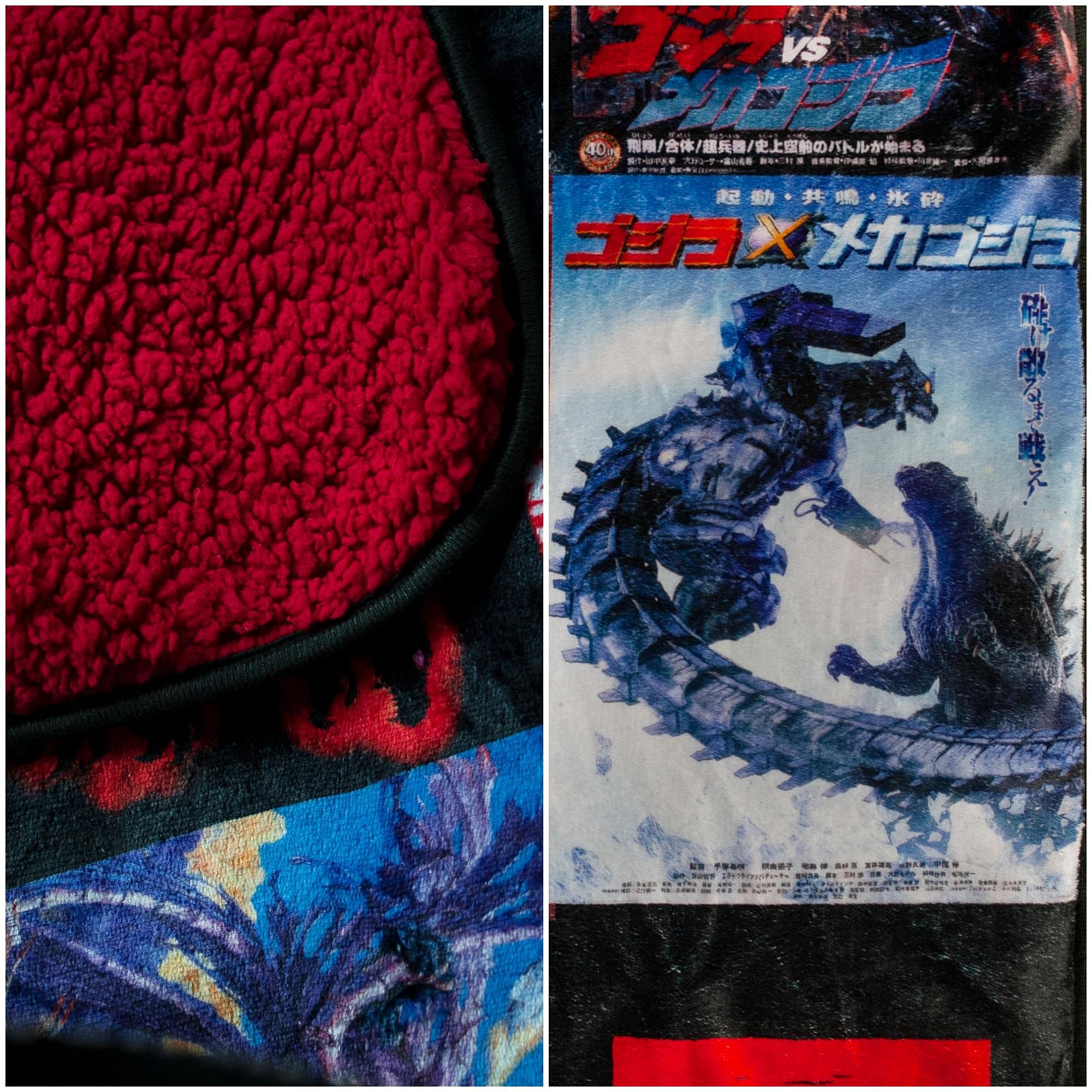 Godzilla sherpa cozy soft blanket provides extra warmth for lounging.