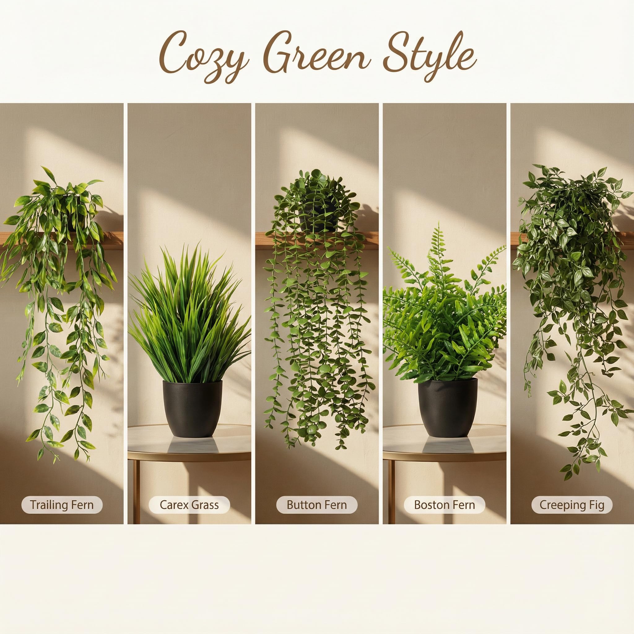 GOEJGSDJ shelf-decor arrangement adds lush texture
